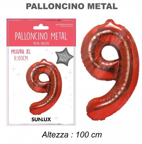 Palloncino rosso metal 100cm n.9