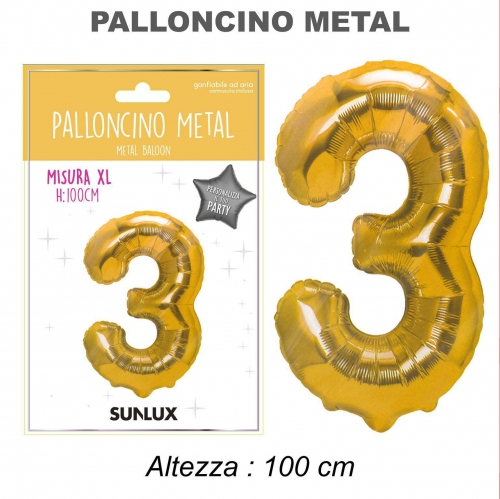 Palloncino oro metal 100cm n.3