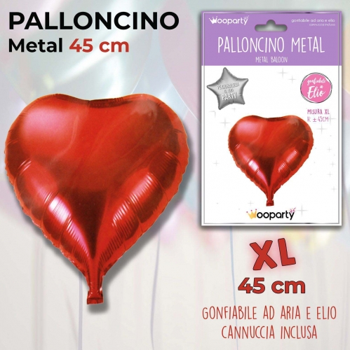 Palloncino mylar cuore rosso 45cm