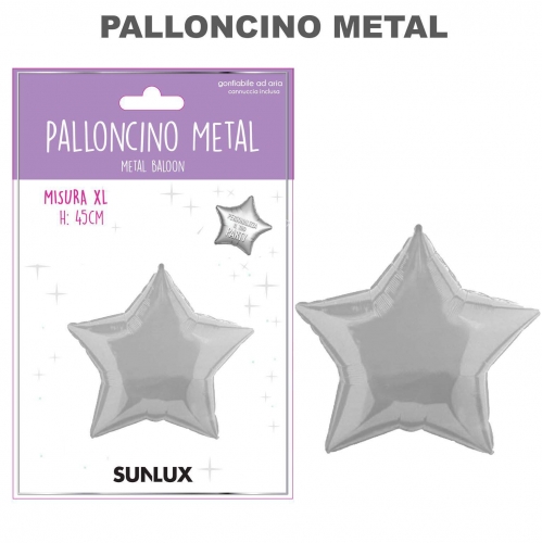 Palloncino mylar stella argento 45cm