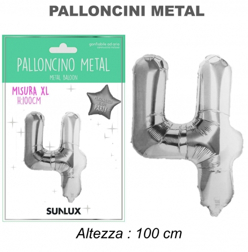 Palloncino argento metal 100cm n.4