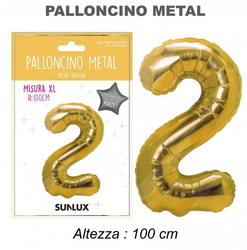 Palloncino oro metal 100cm n.2