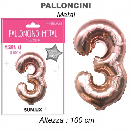 Palloncino golden rose metal 100cm n.3