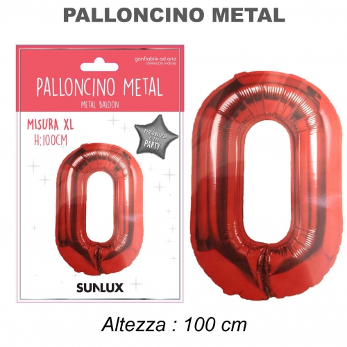 Palloncino rosso metal 100cm n.0