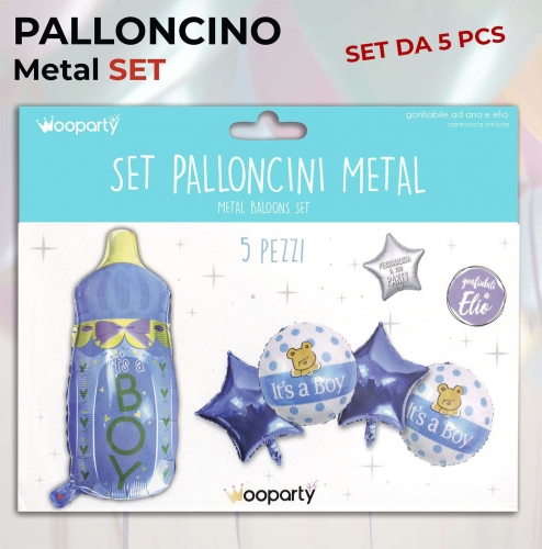 Set palloncini baby boy 5 pezzi