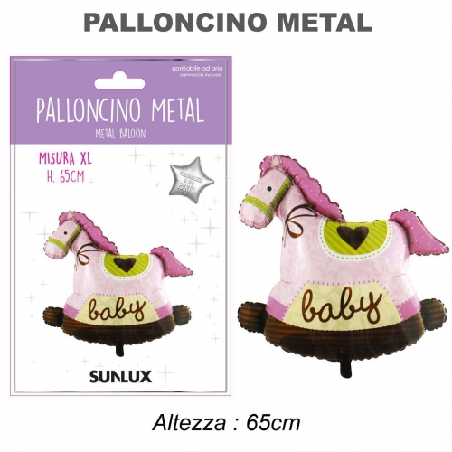 Palloncino mylar cavalluccio rosa 65cm