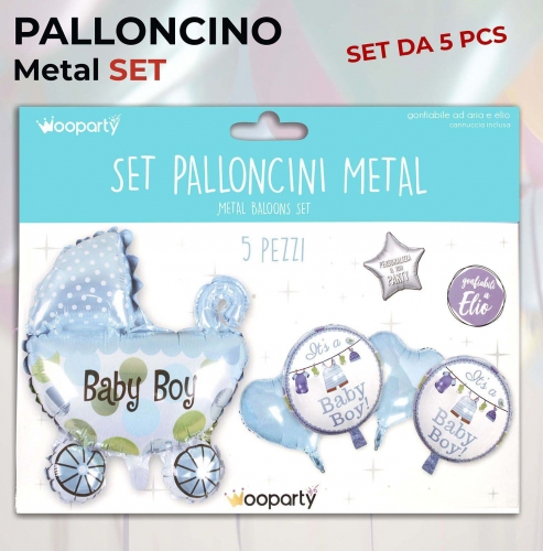 Set palloncini baby boy 5 pezzi