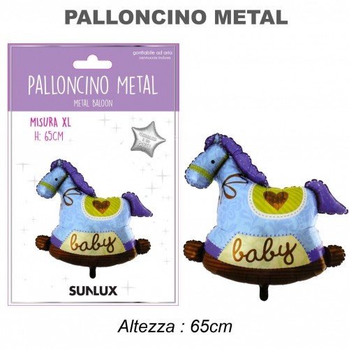 Palloncino mylar cavalluccio celeste 65cm