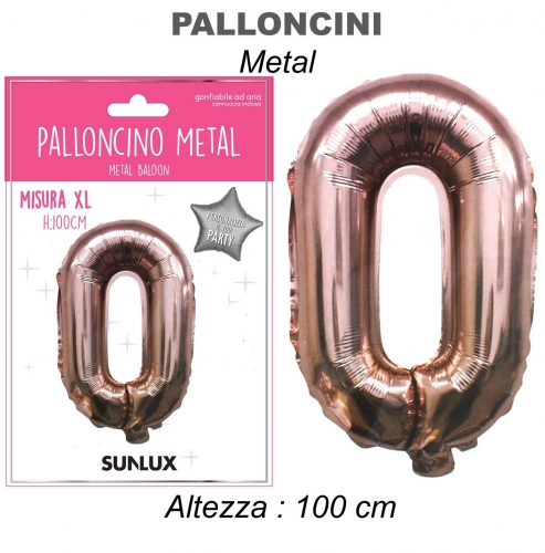 Palloncino golden rose metal 100cm n.0