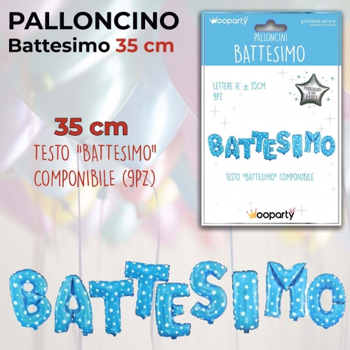 Palloncini battesimo pois celeste 35cm