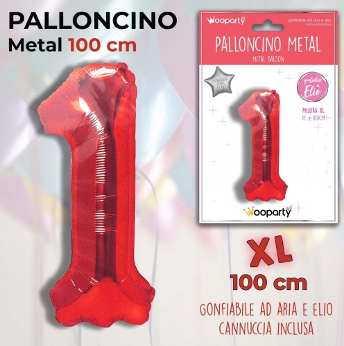 Palloncino rosso metal 100cm n.1