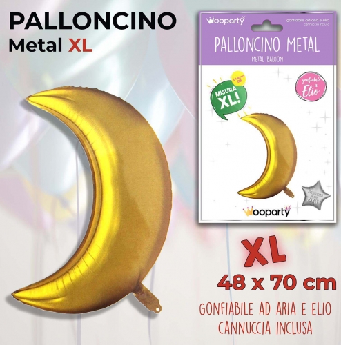 Palloncino mylar luna oro  48x70cm