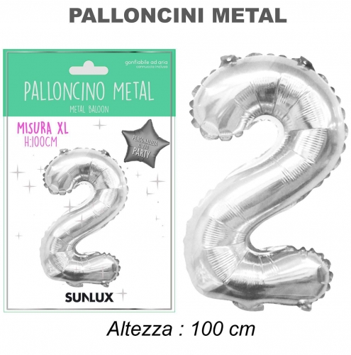 Palloncino argento metal 100cm n.2