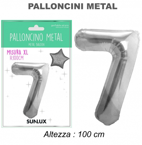 Palloncino argento metal 100cm n.7