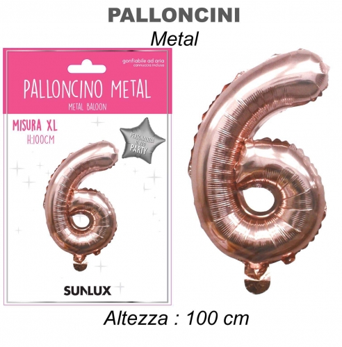 Palloncino golden rose metal 100cm n.6