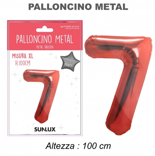 Palloncino rosso metal 100cm n.7