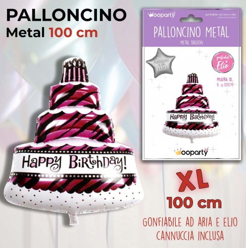 Palloncino mylar cake fucsia 90cm