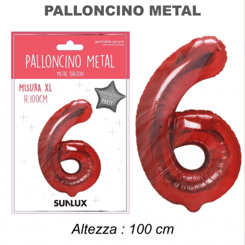 Palloncino rosso metal 100cm n.6