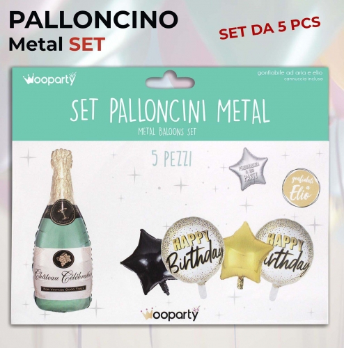 Set palloncini happy birthday 5 pezzi