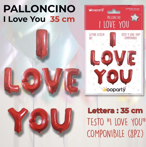 Palloncini i love you rosso 35cm