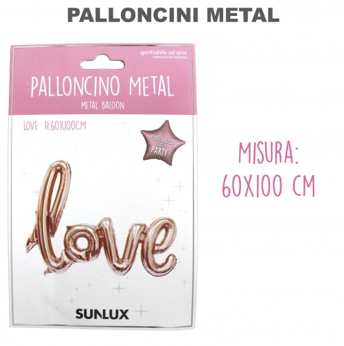 Palloncino golden rose love 60x100cm
