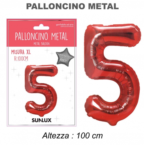 Palloncino rosso metal 100cm n.5