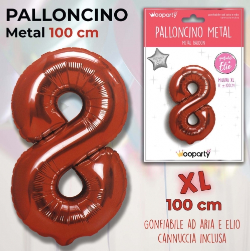 Palloncino rosso metal 100cm n.8