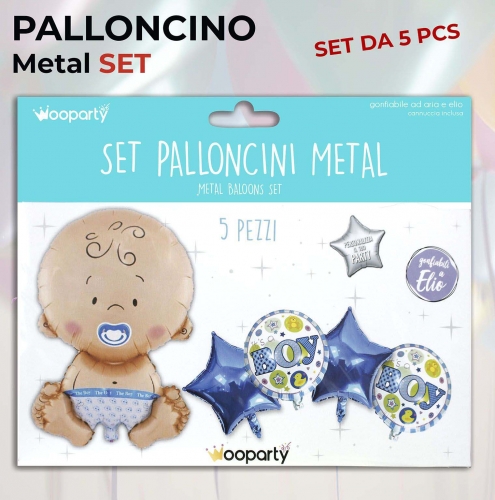 Set palloncini baby boy 5 pezzi