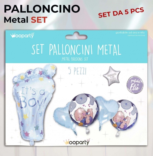 Set palloncini it's a boy 5 pezzi