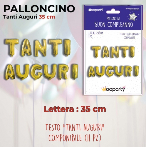 Palloncini tanti auguri oro  35cm