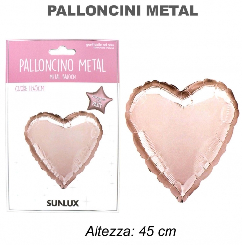 Palloncino golden rose cuore 45cm