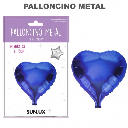 Palloncino mylar cuore blu 45cm