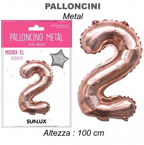 Palloncino golden rose metal 100cm n.2