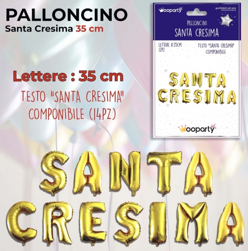 Palloncino santa cresima 35cm oro