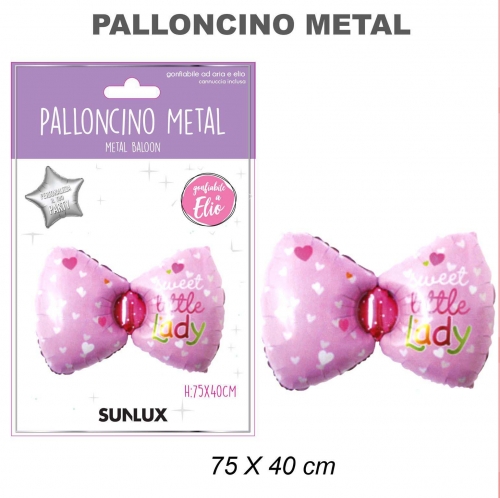 Palloncino fiocco rosa 75x40cm