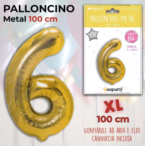 Palloncino oro metal 100cm n.6