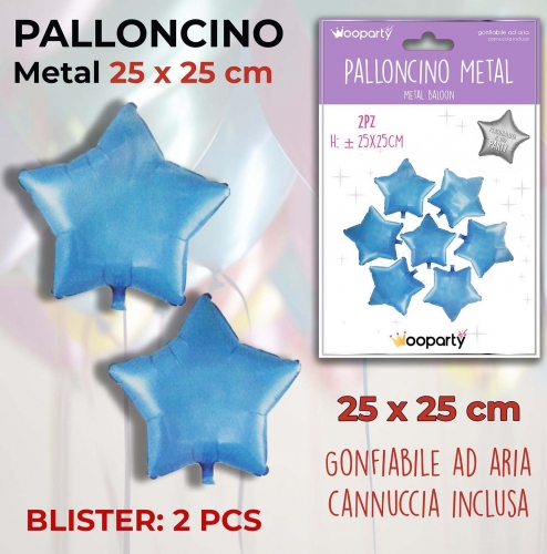 Palloncino mylar stella celeste 25cm 2 pezzi