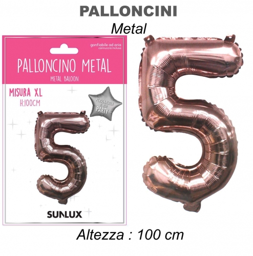 Palloncino golden rose metal 100cm n.5