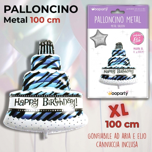 Palloncino mylar cake celeste 90cm