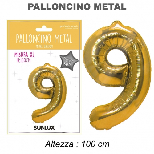 Palloncino oro metal 100cm n.9