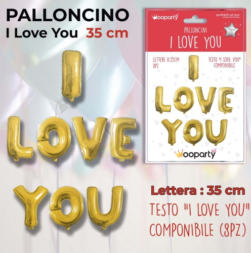 Palloncini i love you oro 35cm