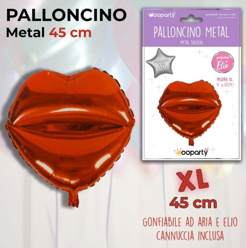 Palloncino mylar kiss rosso 45cm