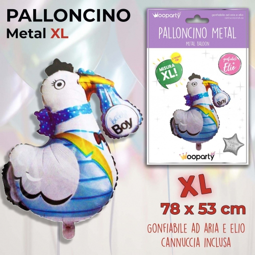 Palloncino mylar cicogna boy 78x53cm