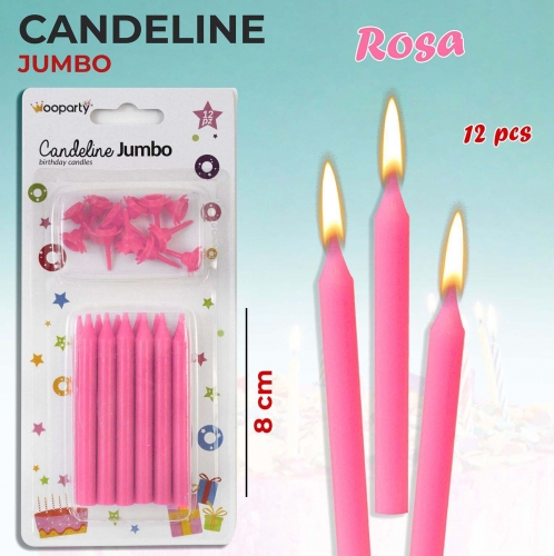 Candeline jumbo rosa 8cm
