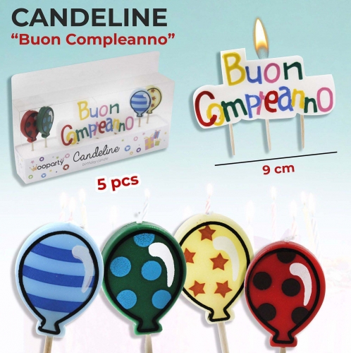 Candeline compleanno 5 pezzi