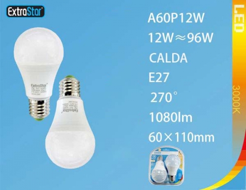 Lampadina LED E27 12W 1080LM 3000K luce calda 2 pezzi