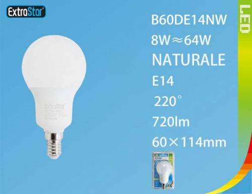 Lampadina LED E14 8W 720LM luce naturale