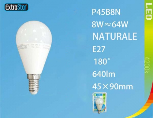 Lampadina LED E14 8W 640LM luce naturale