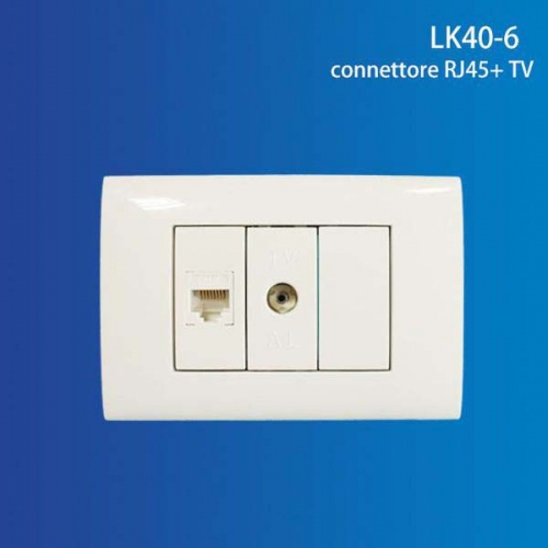 Placche e interruttori connettore RJ45+Tv