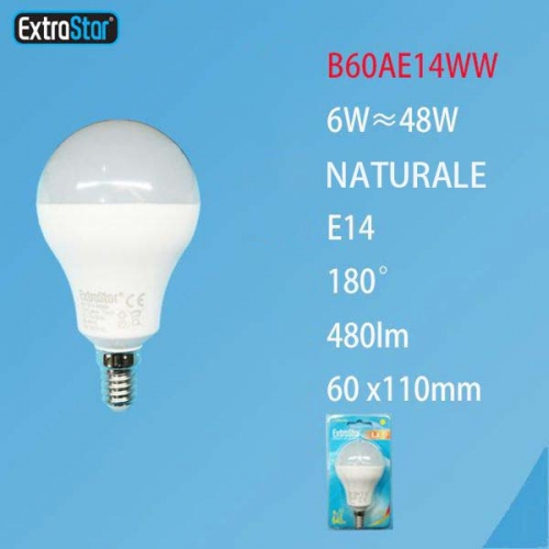 Lampadina LED E14 6W 480LM luce calda